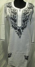 Elegance chikan embroidery long cotton kurta/top size 42