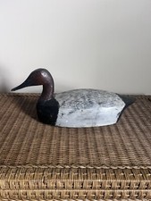 Hand Carved Vintage Duck Deocy Canvasback With Glass Eyes