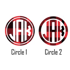 BUFFALO PLAID Circle Monogram Vinyl Decal Sticker for YETI TUMBLER PHONE COOLER