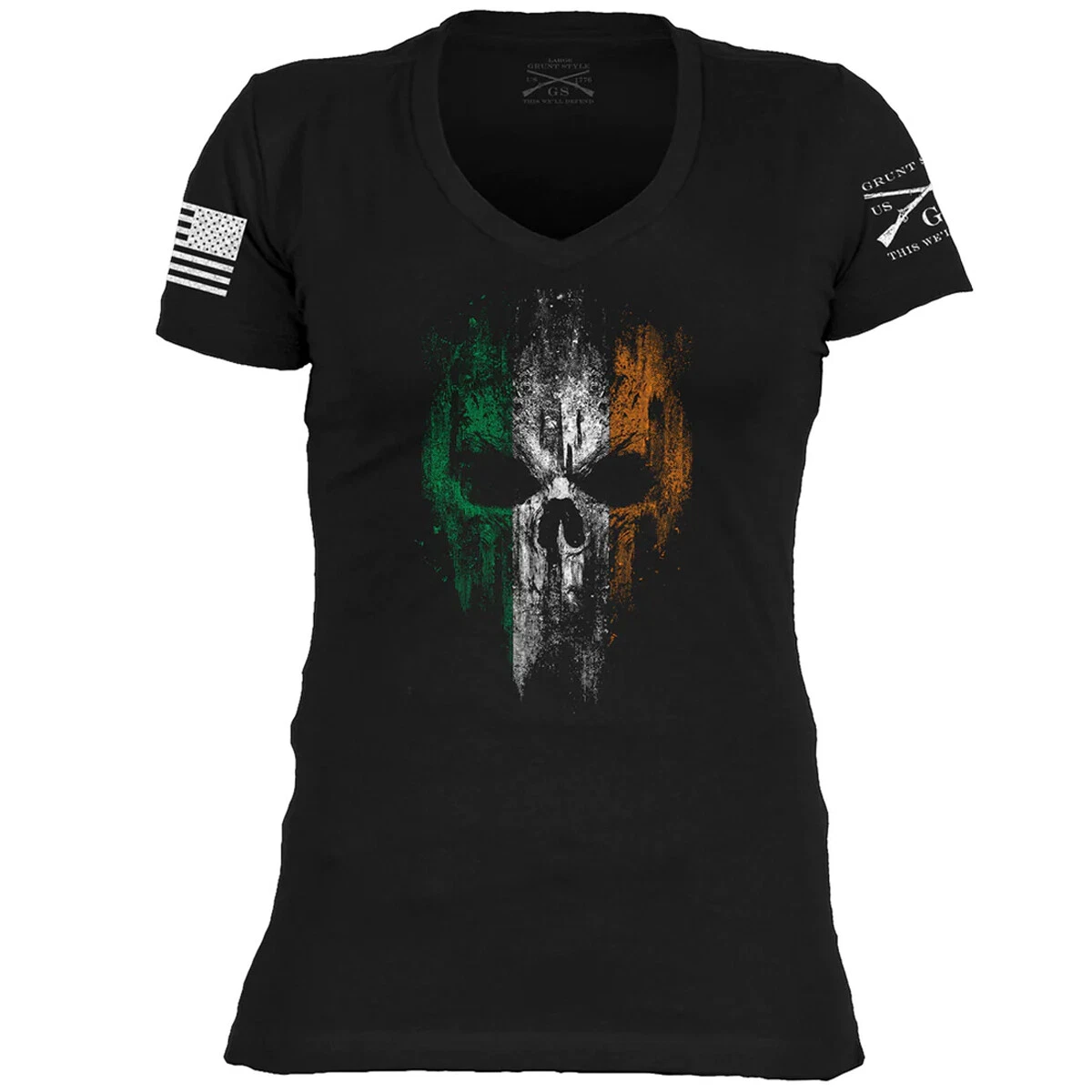 Grunt Style Women's Irish Reaper V-Neck T-Shirt - Black
