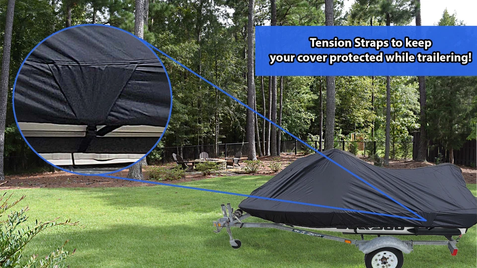 Cubierta de almacenamiento Yamaha WaveRunner EX Sport semipersonalizada Jet Ski PWC 420 denier negra Foto 2 de 4