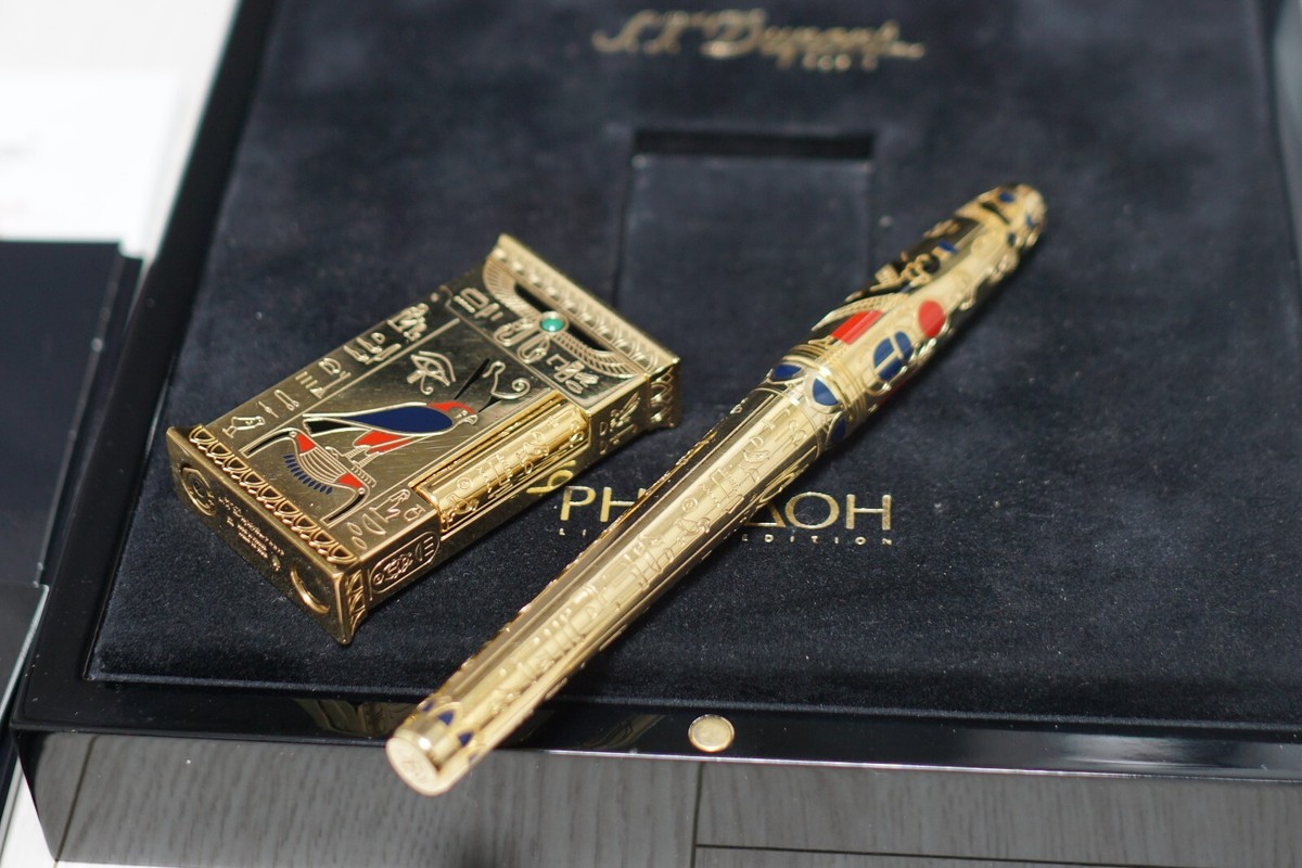 S.T. Dupont Limited Edition PHARAOH Line 2 Lighter & Fountain Pen