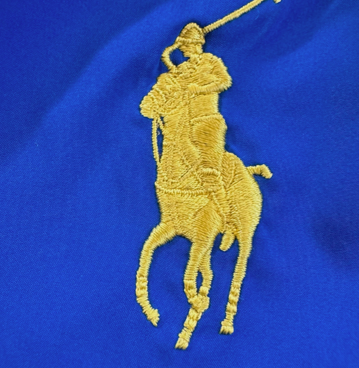 Polo Ralph Lauren Golf Giacca Uomo Grande Blu Giallo Big Pony Giacca a Vento