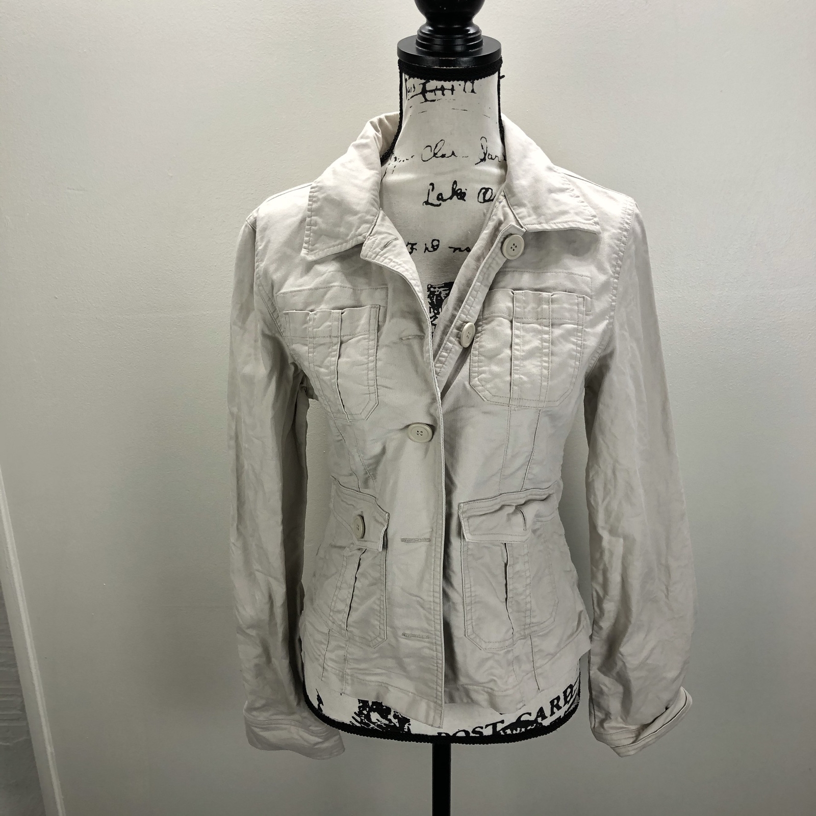 MAURICES Button Down Front Pockets Beige Basic Ja… - image 1