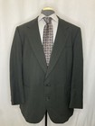 Nino Cerruti Mens 46R 50" Blazer Sport Coat Suit Jacket Green Striped 2 Btn USA
