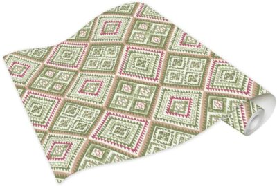 Erismann Tapete Vlies Hacienda 5411-05 Ornament Grün Pink Weiß stylisch