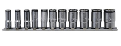 KOKEN #RS2350X/11 -1/4'' SQR.DR. 5-14MM SOCKET SET L.40MM NUT GRIP 11PC SEMI DEEP