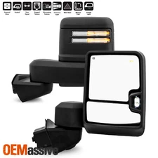 For 2019-2022 GMC Sierra 1500 Power Heated Black Towing Mirror w/LED Turn Signal