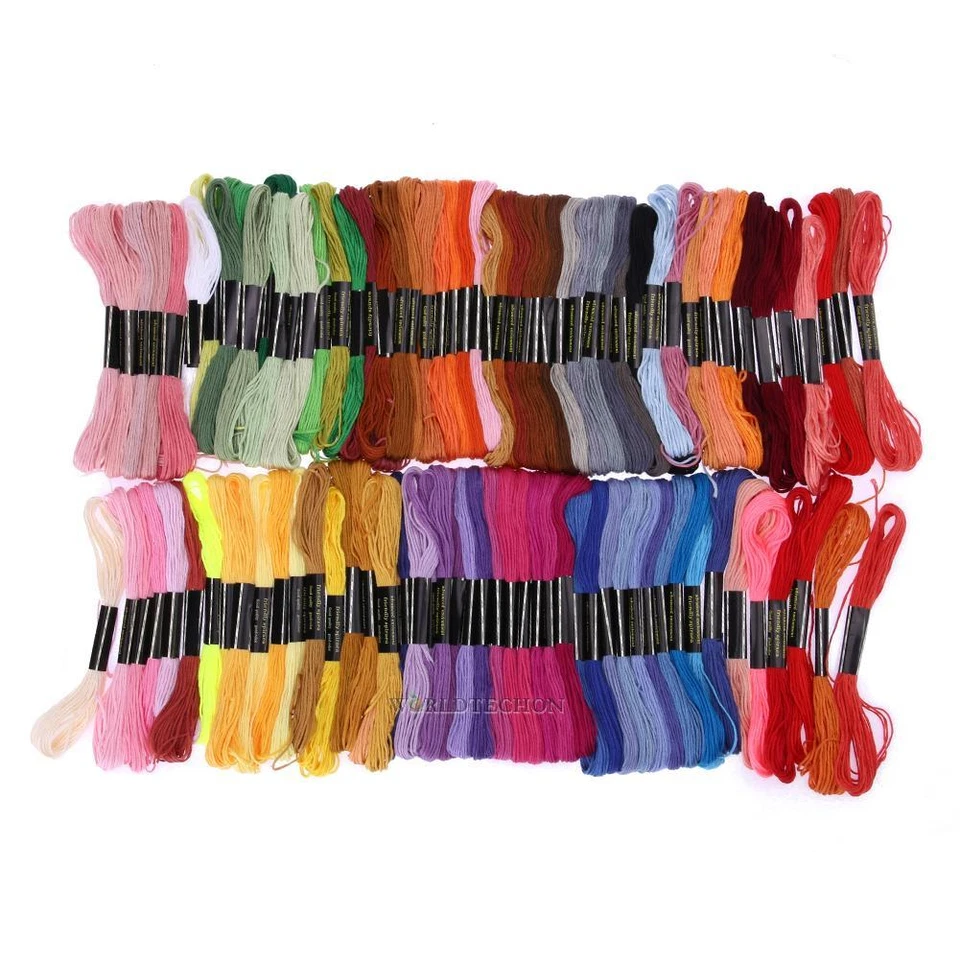100 Colors Cotton Cross Floss Stitch Thread Embroidery Sewing Skeins Hand Set - Image 3 of 4