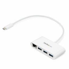 StarTech HB30C3A1GEA 3 Port USB C Hub With Gigabit Ethernet - USB-C To 3x USB-A