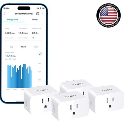 Energy Monitoring Multi-Pack Tapo Smart Plug - Alexa & Google Home Compatible