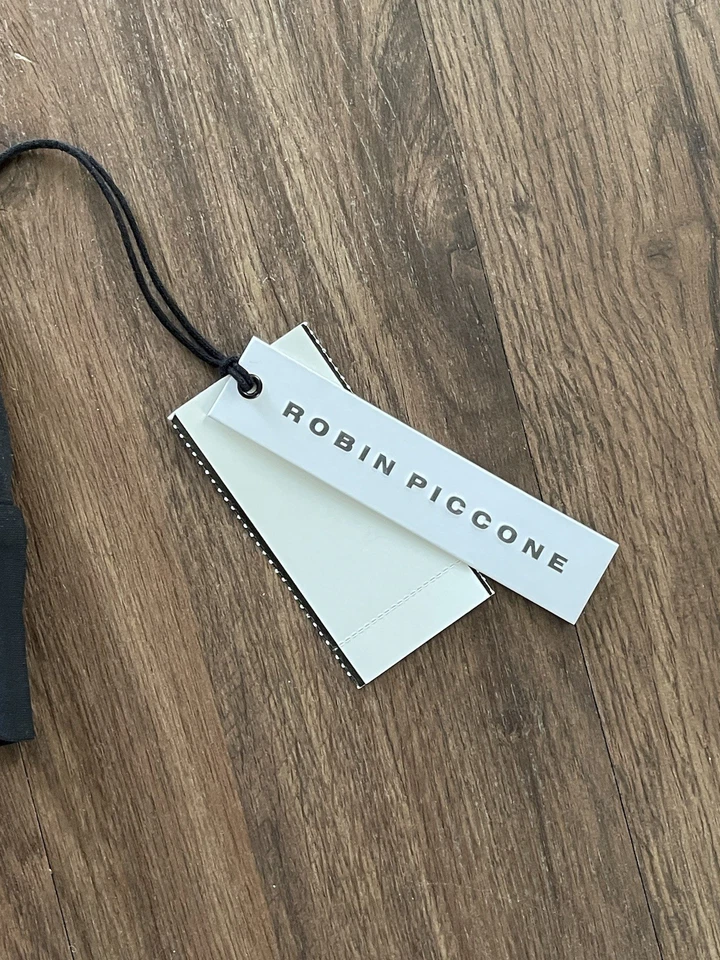 Robin Piccone Women's Black Ava Tie Front Bikini Swimsuit Top Size Large NWT - Image 4 of 4