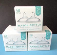 Mason Bottle Nipples 2 pack medium 1 pack fast all new in boxes
