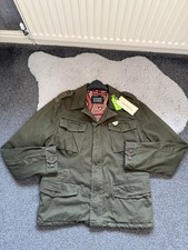 scotch & soda khaki green military style heavyweight bomber jacket w wool lining