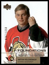 2002-03 Upper Deck Foundations #160 Anton Volchenkov RC #/1250 Ottawa NM+