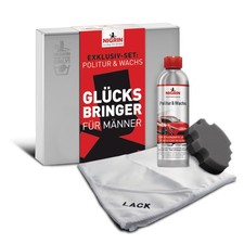 Nigrin Geschenk-Pack Lack-Politur + Auto-Wachs + Applikations-Schwamm + Tuch Set