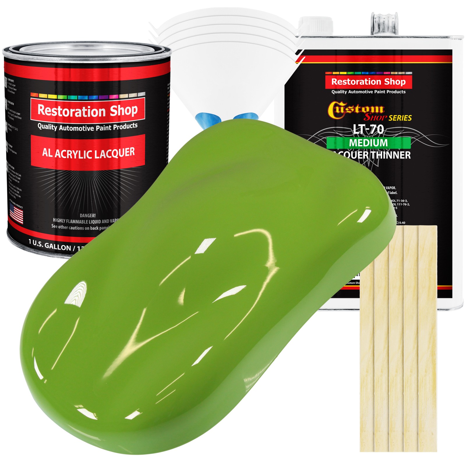 Sublime Green Acrylic Lacquer Auto Paint Kit with Medium Thinner Gallon