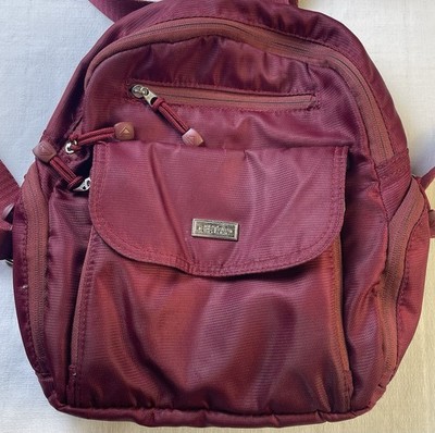 E.T.A Small Maroon Backpack - 13''X12''  Travel - Magnetic Closure - Many Pockets