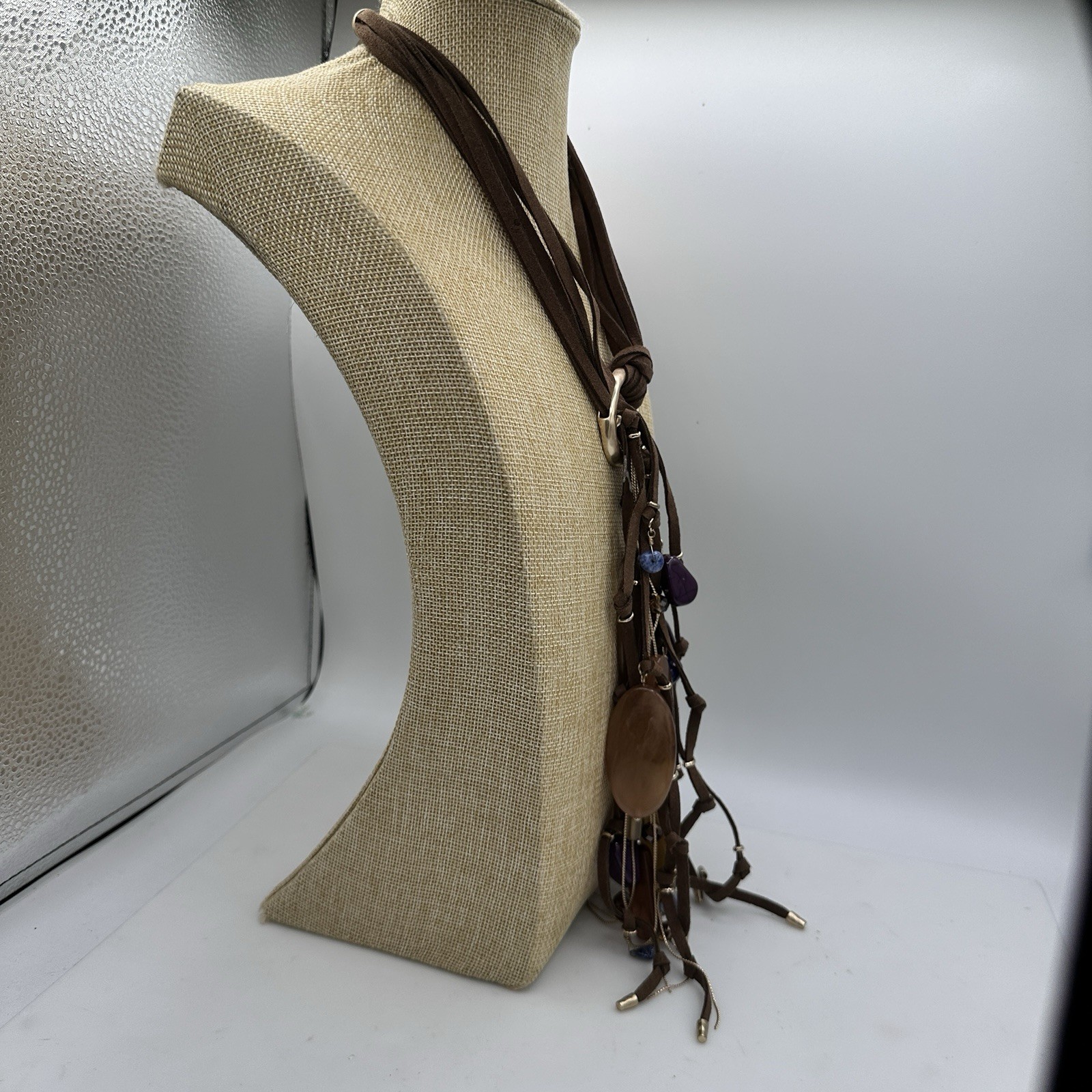 CHICO'S Western Statement Suede Lariat Tassel Nec… - image 15