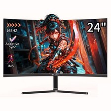 CRUA 24 Zoll Curved Gaming-Monitor, FHD 1920x1080, 165 Hz, AMD FreeSync