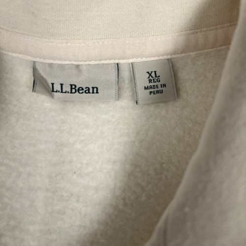 LL Bean Cream Quilted Mock Snap Neck Chest Pocket Pullover Jacket Women XL - Picture 4 of 12