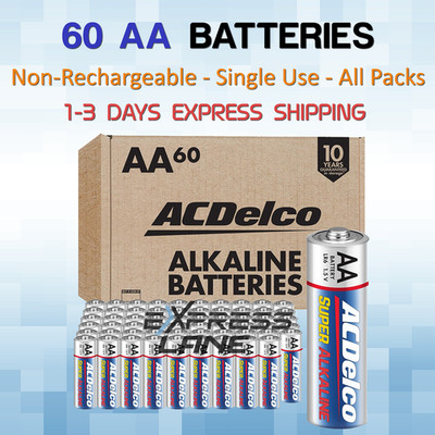 ACDelco 60 AA Double Batteries Super Alkaline Battery lot 1.5V Home Any device