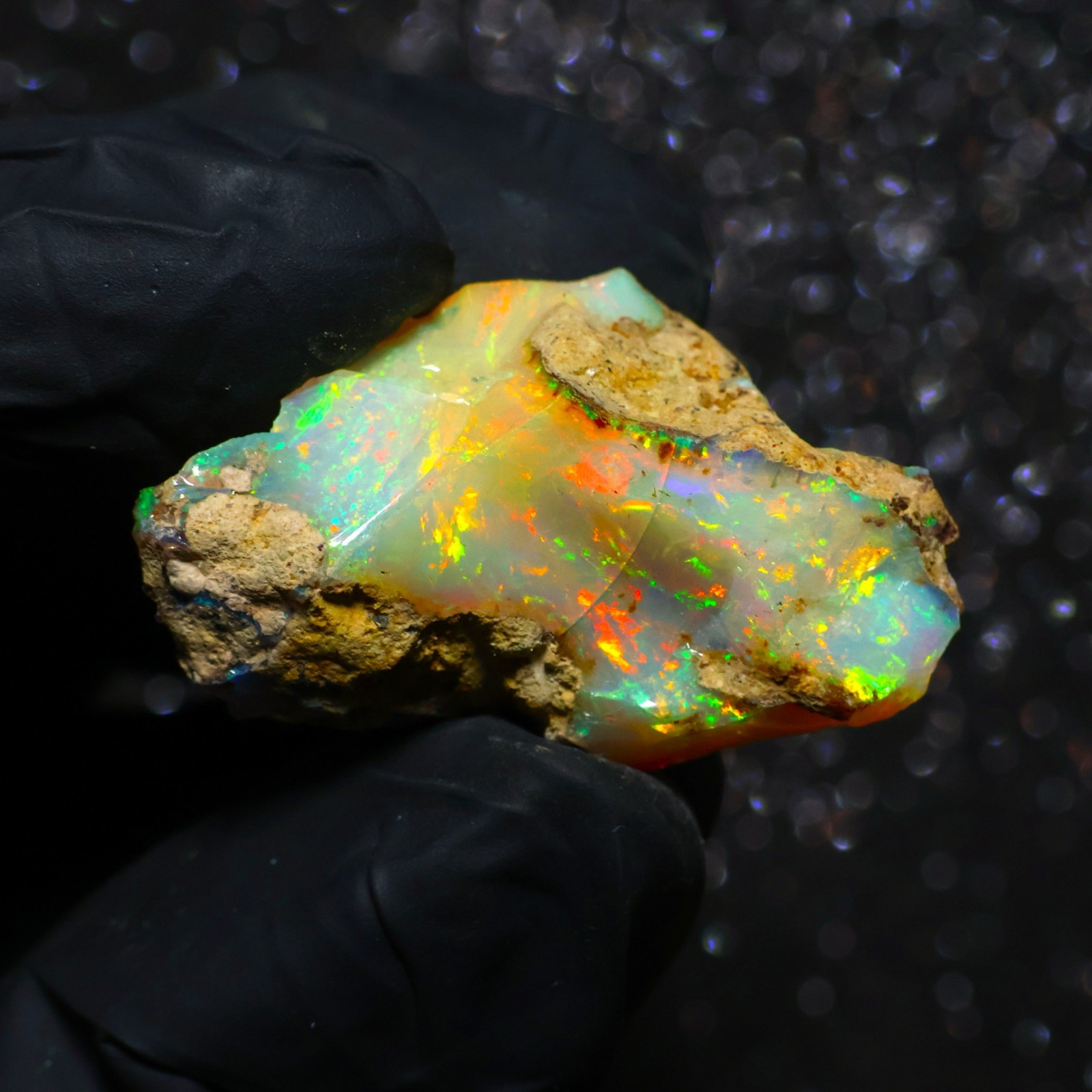Natural Ethiopian Welo Opal Rough 41.55 Ct Gemstone – Bright Play of Color Fire