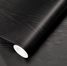 Black Wallpaper Wood Peel and Stick Wallpaper Self Adhesive Film 15.8"x118"