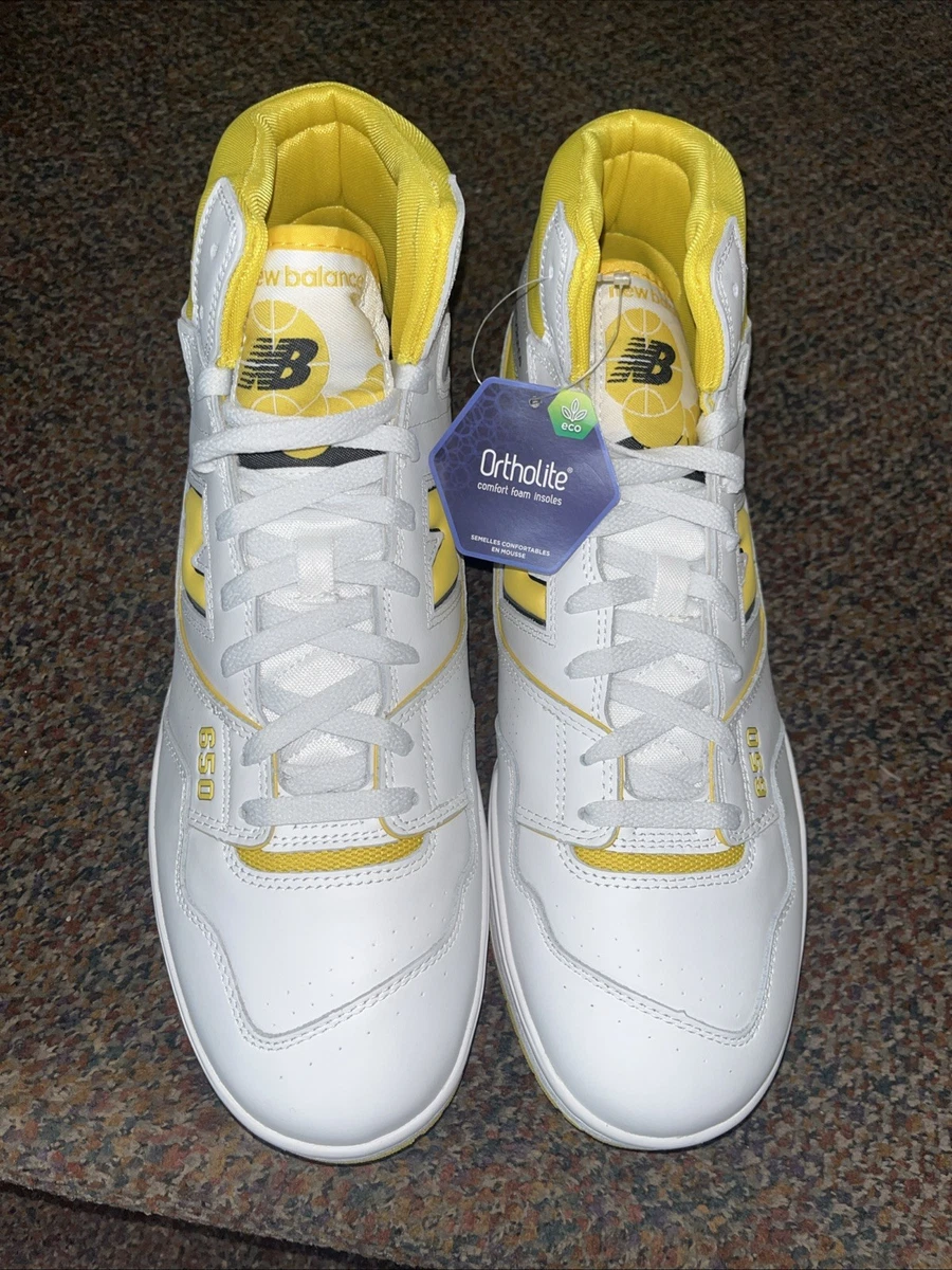 New Balance 650 R Mid Shoes Mens 10 D Honeycomb‎ White Yellow Sneakers BB650RCG New Balance 650R Honeycomb for Sale | Authenticity  main image 4