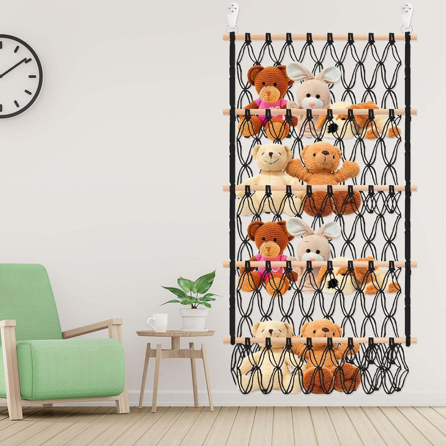 Amaca Porta Peluche 4 Strati: Rete Salvaspazio Boho per Cameretta
