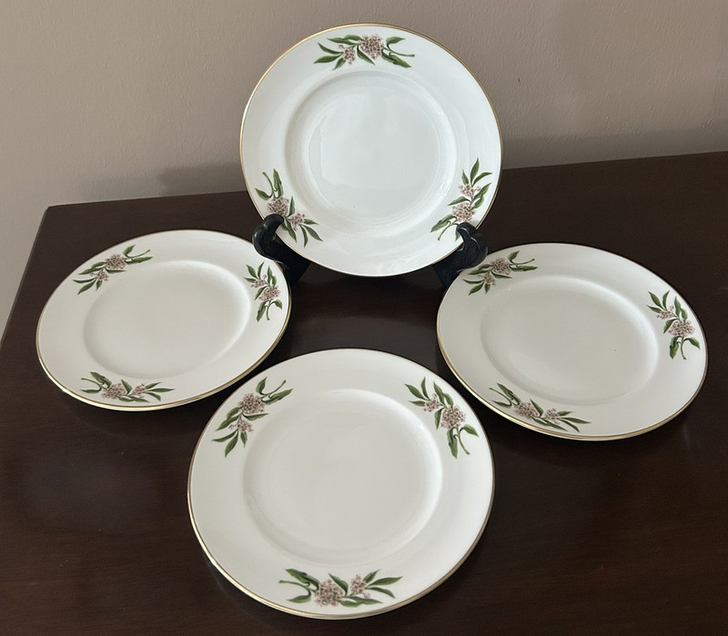 Coalport (4) Strawbridge & Clothier 6" Bone China Floral Dessert/ Appetizer Dish