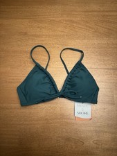 Shade Shore Teal Ribbed Bikini Swim Top Size S NWT
