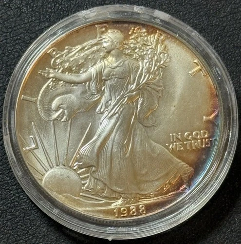 1988 1 Oz .999 American Silver Eagle U.S. Mint American Bullion Coin W/Toning!