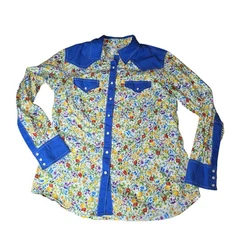 🤠 Vintage Style Western Whims Floral Snap-Button Shirt - Made in Texas S/M