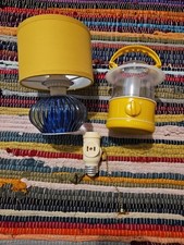 Vintage Camping Lamp, Reto  Antique Looking Table Lamp And Pull String Socket