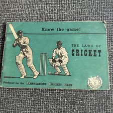 The Laws Of Cricket Produced By The Marylebone Cricket Club