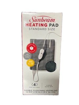 Sunbeam Heating Pad with Compact Storage, Standard Size, Gray