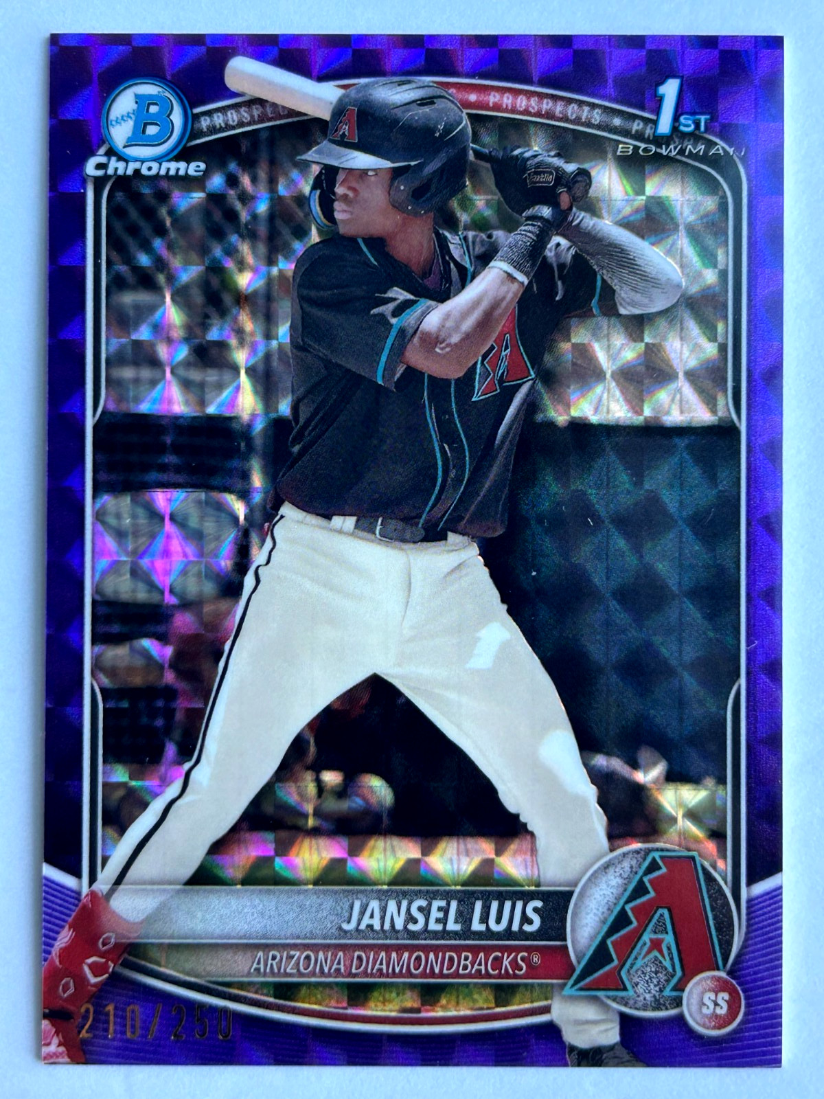 Jansel Luis 2025 Bowman Chrome 1st Purple Geometric Diamondbacks /250 BCP-84