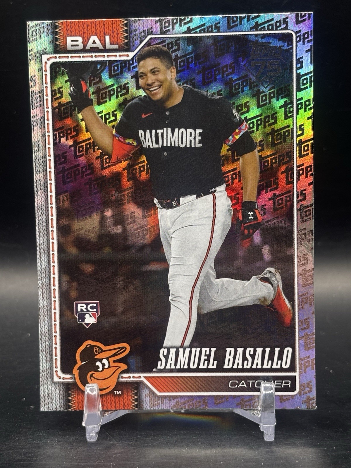 2026 Topps Series 1 Samuel Basallo Topps Foil Pattern #104 Orioles RC