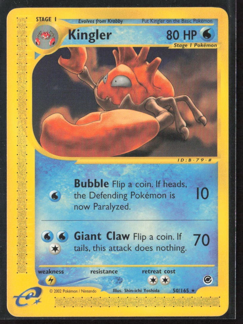 Kingler Non Holo Rare 50/165 Pokemon Expedition