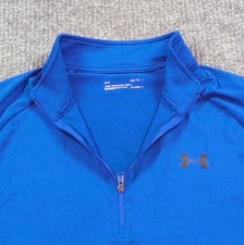 Under Armour Pullover Mens Large Blue 1/4 Zip Long Sleeve Loose Fit
