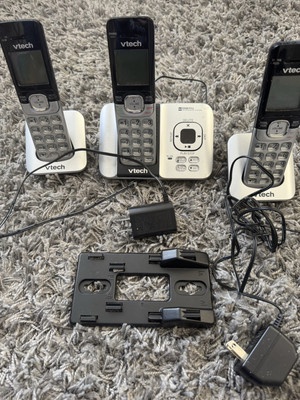 3 Handsets VTech CS6529-5 DECT 6.0 Cordless Phone Answering System & Caller ID