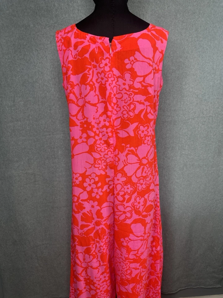 Vintage 70s Psychedelic Bright Colorful Mod Palazzo Jumpsuit Pink Orange M - Image 4 of 4
