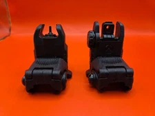 Picatinny Front & Rear Flip-Up / Back-Up Sights - Black Polymer