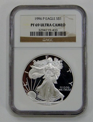 1996 P - Proof Silver American Eagle - NGC PF 69 Ultra Cameo