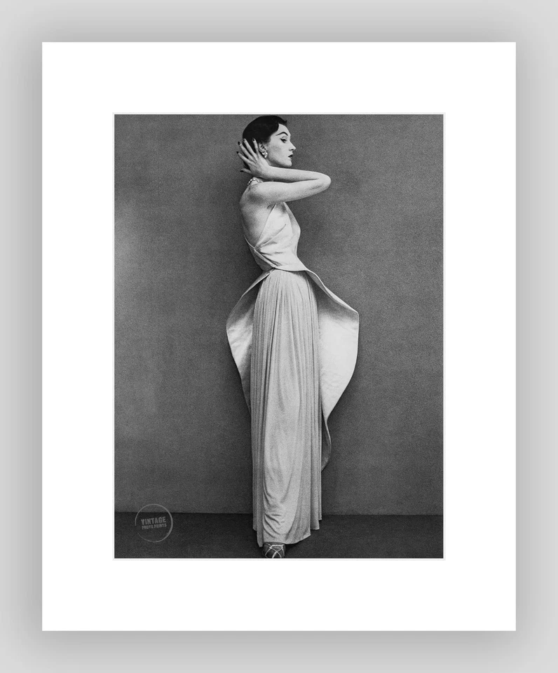 Vestido de Noche De Colección Richard Avedon Estampado Dovima Gres Paris Duotone 1950 Mat 16x20 Foto 2 de 2