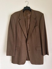 Hickey Freeman for Barneys New York Brown Houndstooth Sport Coat Blazer Size 46