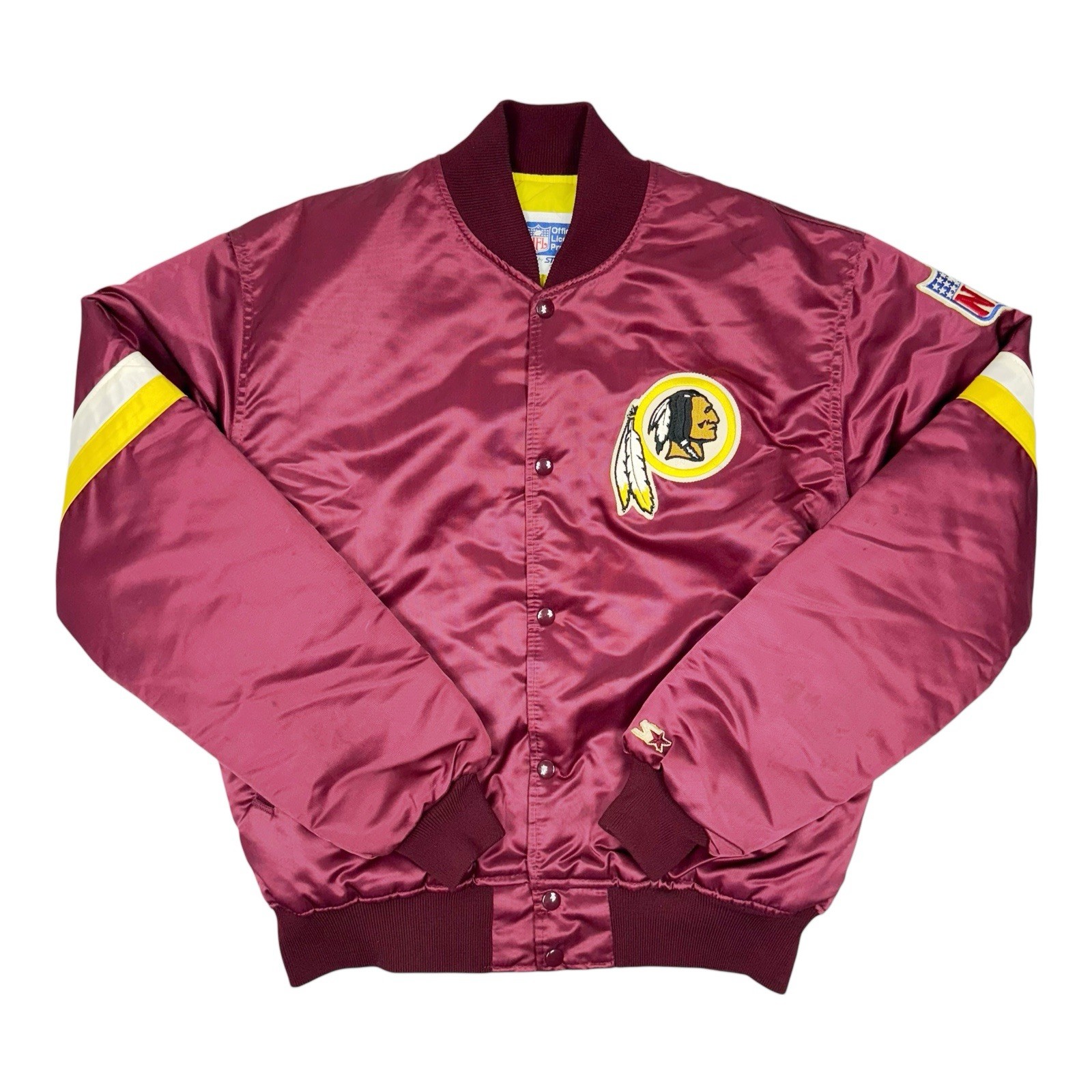 Vtg Rare Washington Redskins Starter Satin Bomber Jacket BIG LOGO Mens Large view 4