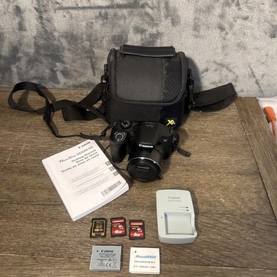 Canon PowerShot SX530 HS 16MP Digital Camera Bundle - 2 Batteries Bag 2 SD Cards