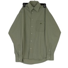 Vintage EMPORIO ARMANI Eagle Crest Button Up Shirt Beige Mens Small